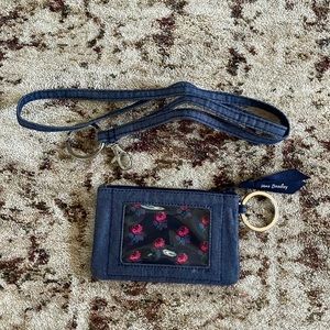 Vera Bradley Zip ID case and matching Lanyard